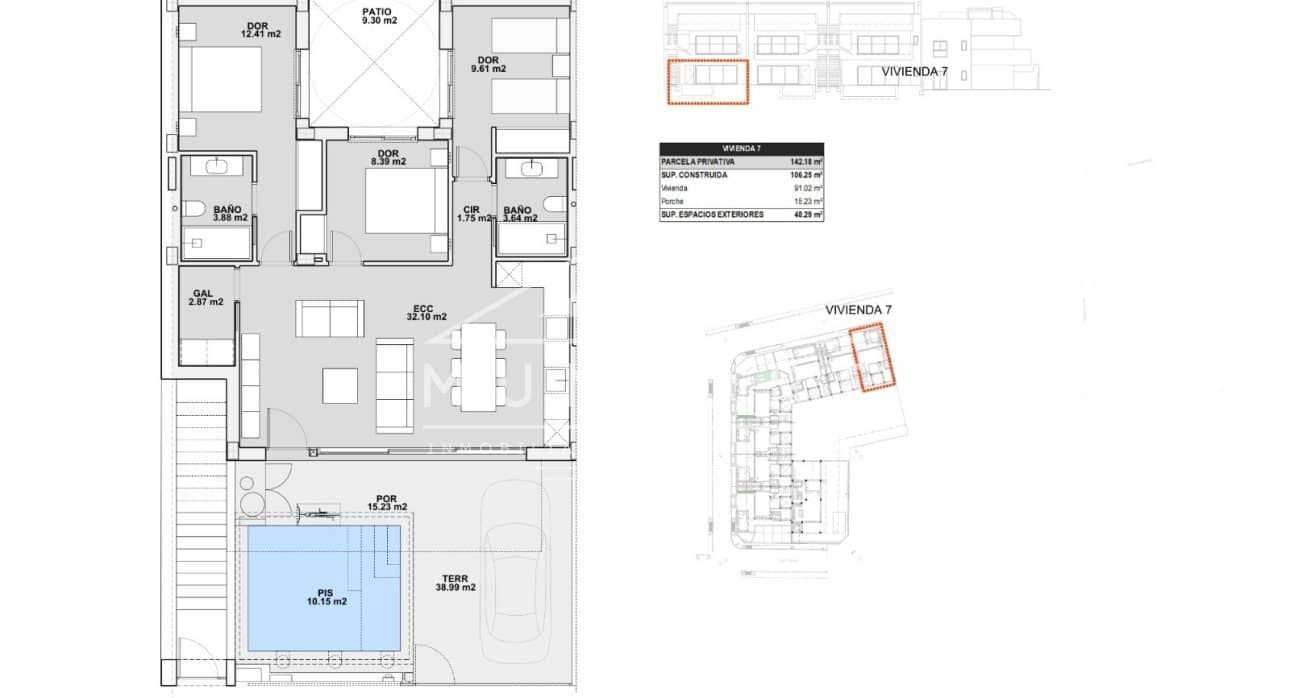 3 slaapkamer Bungalow te koop in Pilar de la Horadada met zwembad - € 264.900 (Ref: 9656998)