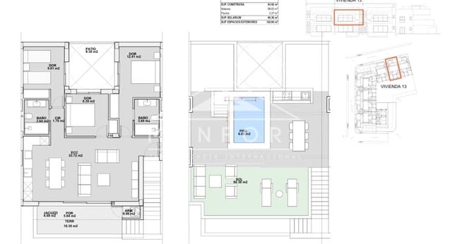 3 sovrum Bungalow till salu i Pilar de la Horadada ciudad, Pilar de la Horadada med pool - 284 900 € (Ref: 9656999)