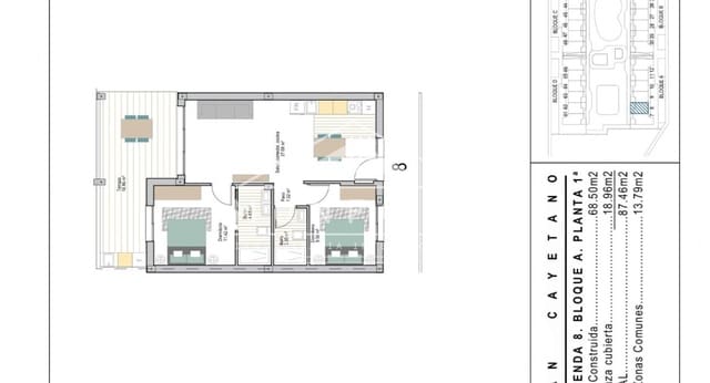 Apartamento de 2 habitaciones en San Cayetano, Torre-Pacheco en venta con piscina - 226.900 € (Ref: 9665188)