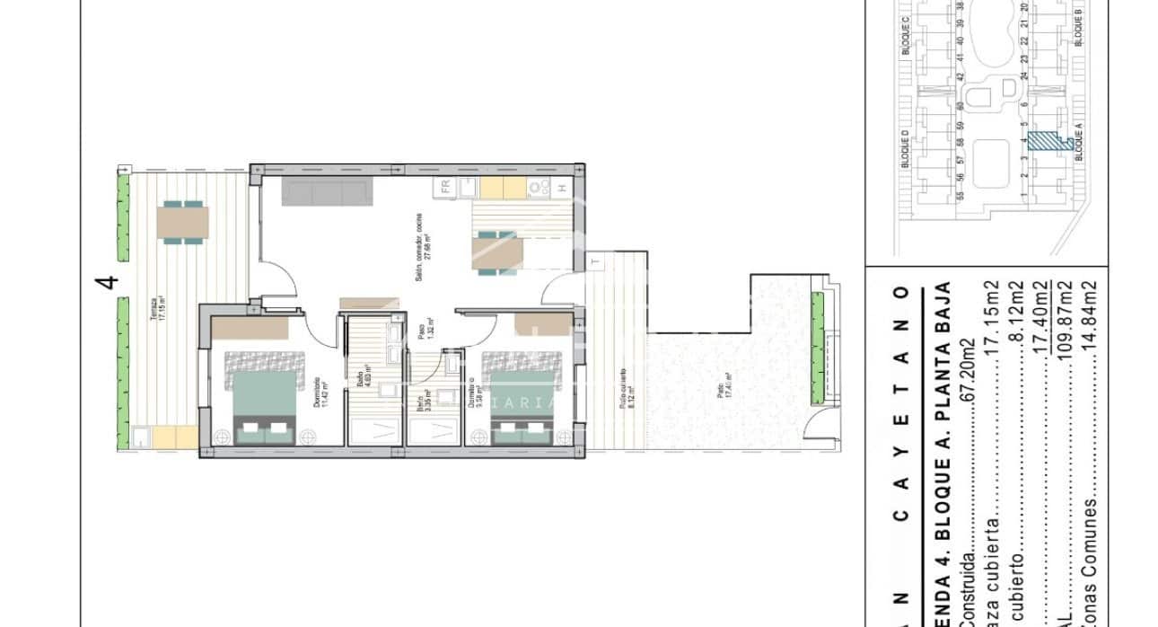 2 soverom Leilighet til salgs i San Cayetano med svømmebasseng - € 249 900 (Ref: 9665189)