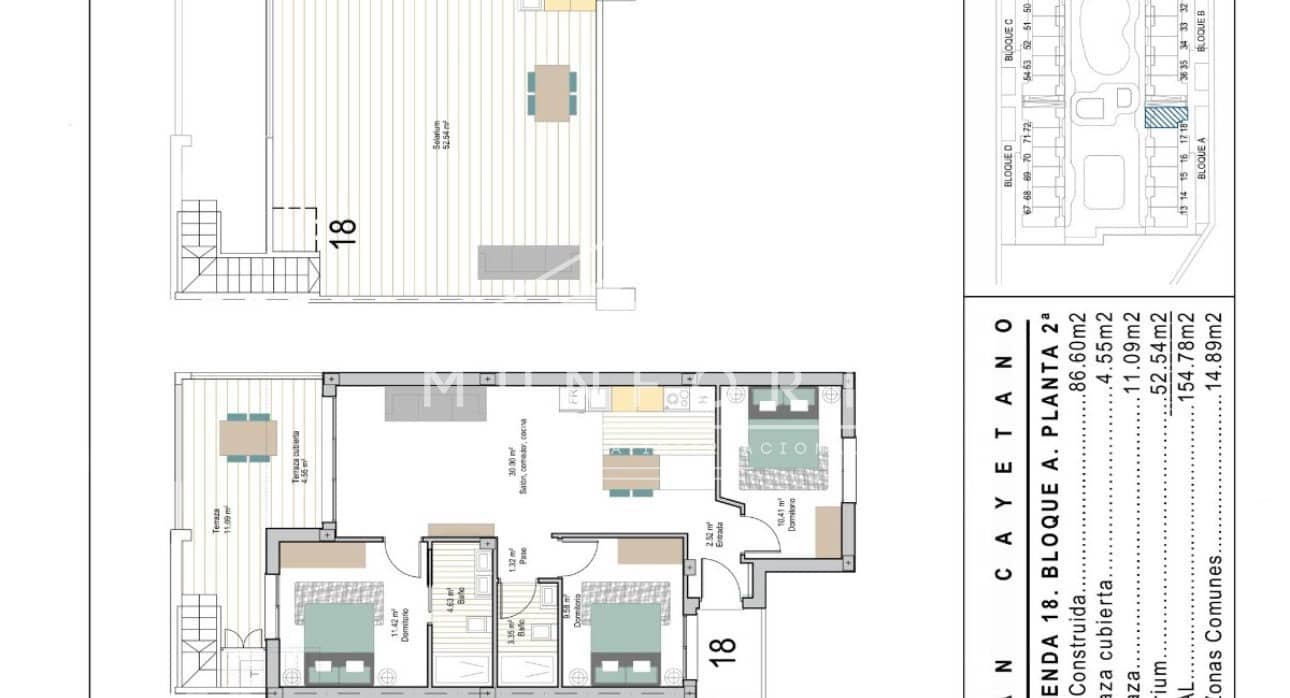 3 slaapkamer Penthouse te koop in San Cayetano met zwembad - € 296.900 (Ref: 9665190)