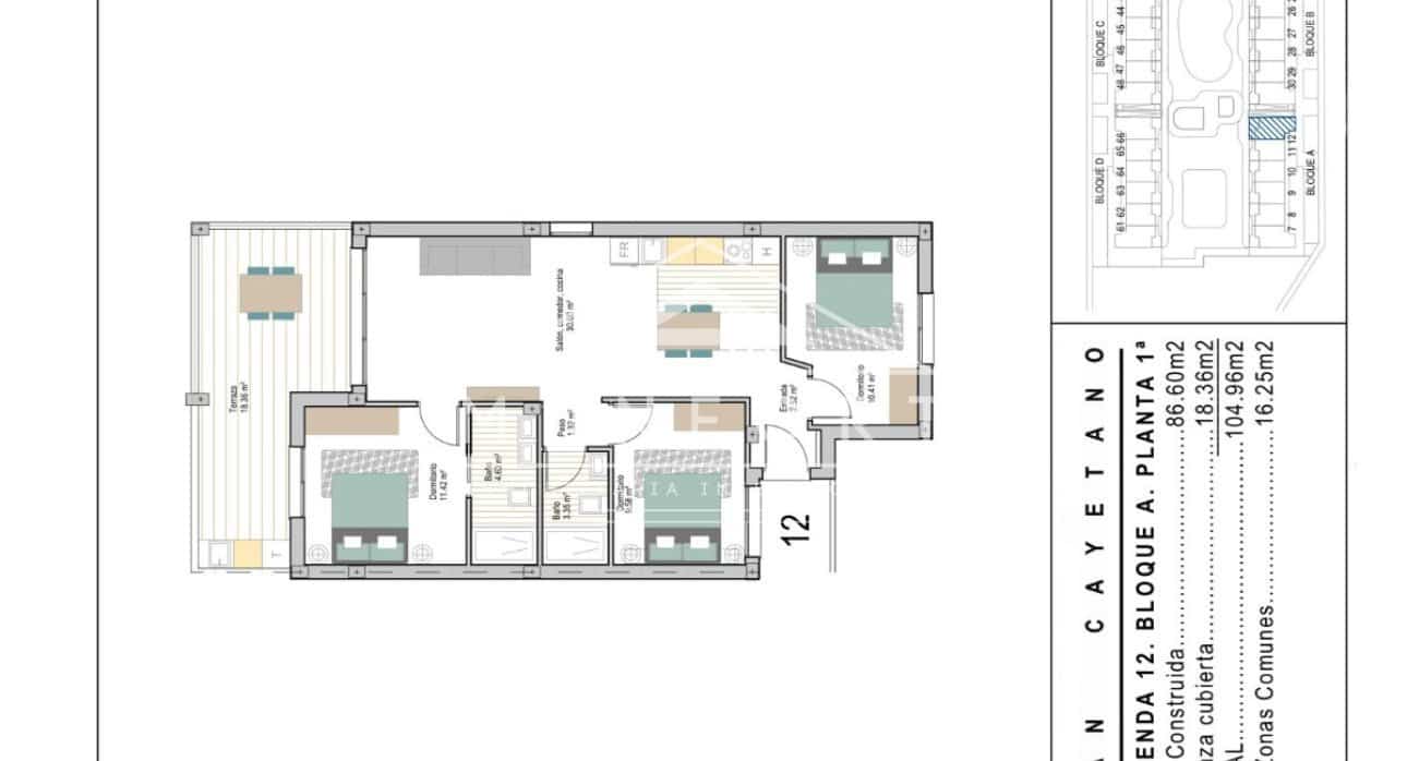 3 bedroom Apartment for sale in San Cayetano with pool - € 246,900 (Ref: 9665191)