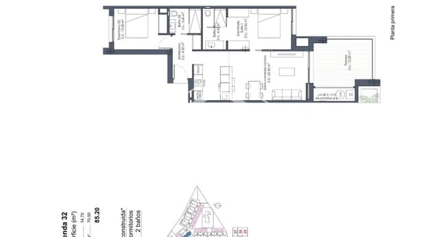 2 chambre Appartement à vendre à Las Lomas de Rame - Bahía Bella, Los Alcázares avec piscine - 299 000 € (Ref: 9672720)