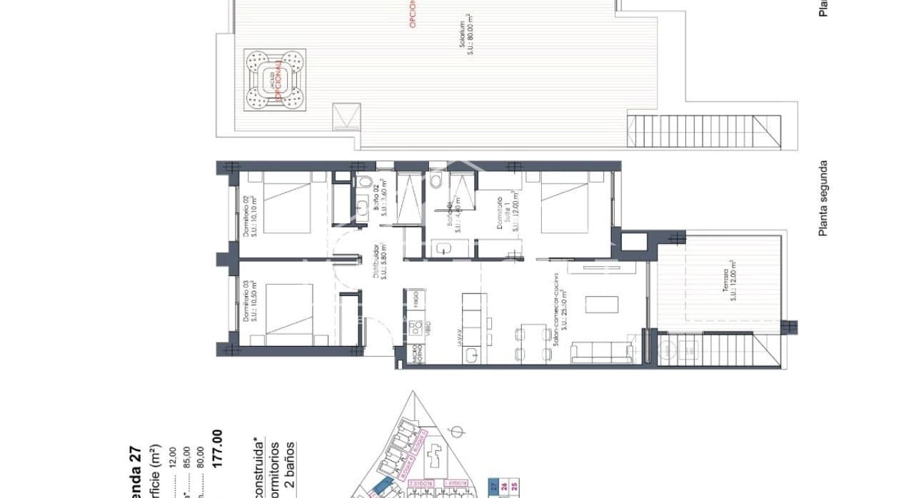 3 bedroom Penthouse for sale in Los Alcazares with pool - € 409,000 (Ref: 9676472)