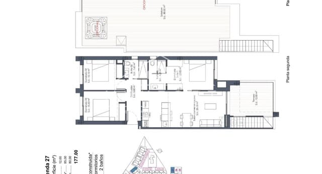 3 soveværelse Penthouse til salg i Las Lomas de Rame - Bahía Bella, Los Alcázares med swimmingpool - € 409.000 (Ref: 9676472)