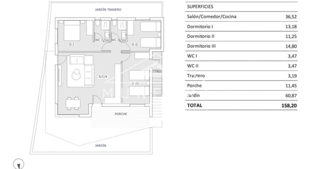 Bungalow de 3 habitaciones en San Miguel de Salinas en venta con piscina - 249.900 € (Ref: 9687533)