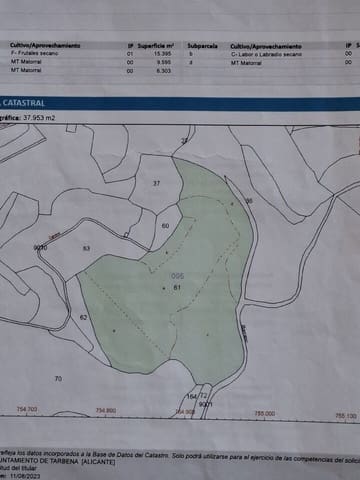 Tontti myytävänä paikassa Tárbena - 140 000 € (Ref: 9802609)