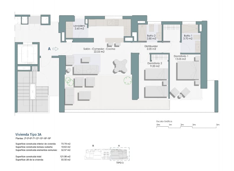 2 soverom Leilighet til salgs i Benidorm med svømmebasseng garasje - € 403 950 (Ref: 9453781)