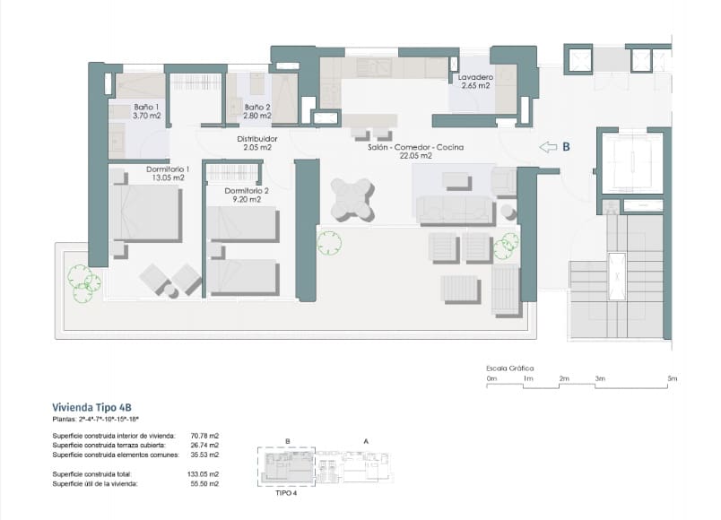 2 soverom Leilighet til salgs i Benidorm med svømmebasseng garasje - € 403 950 (Ref: 9453781)