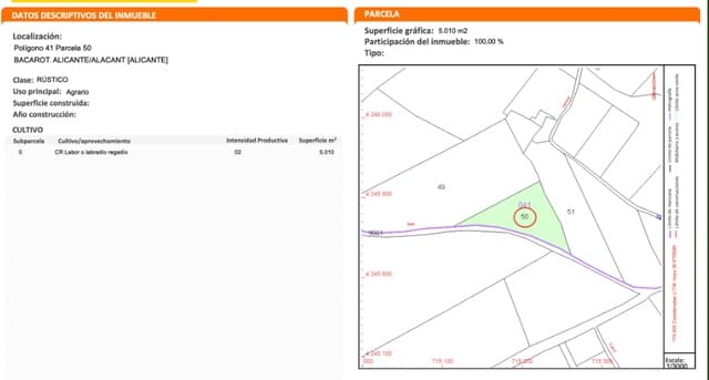 Tomt till salu i Alicante stad - 295 000 € (Ref: 9453820)
