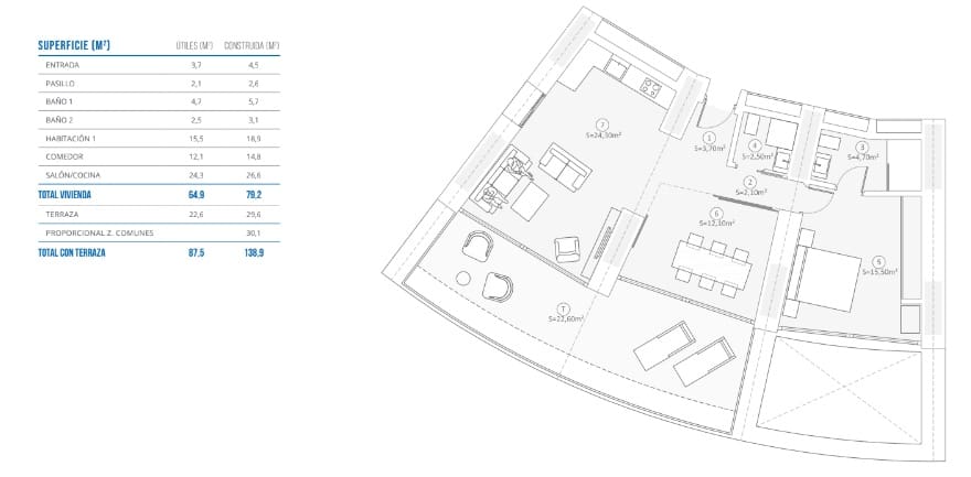 2 bedroom Apartment for sale in Benidorm with pool - € 1,200,000 (Ref: 9457882)