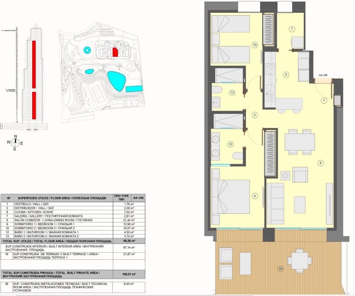 2 makuuhuone Huoneisto myytävänä paikassa Benidorm mukana uima-altaan 
autotalli - 699 000 € (Ref: 9458079)