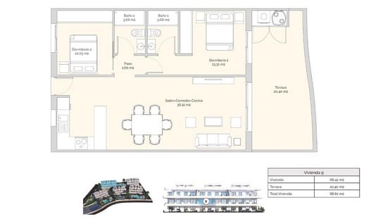 2 bedroom Apartment for sale in Finestrat with pool garage - € 369,900 (Ref: 9459524)