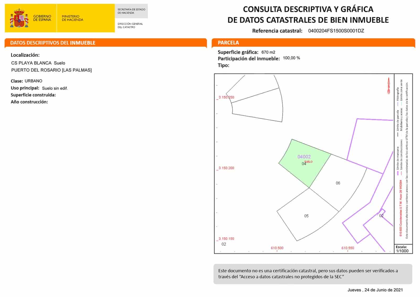 Ubebygd land til salgs i Puerto del Rosario - € 120 000 (Ref: 8457475)