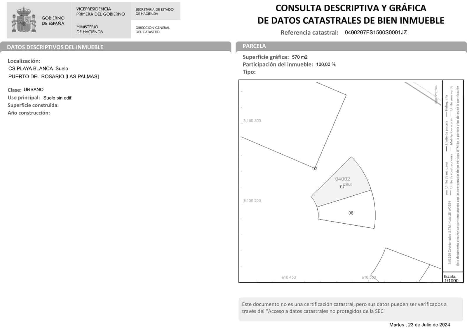 Ubebygd land til salgs i Puerto del Rosario - € 120 000 (Ref: 8457475)