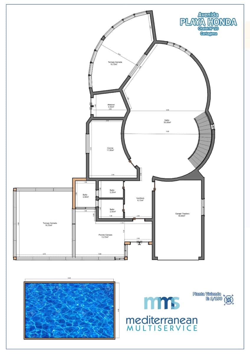 3 camera da letto Villa in vendita in Playa Honda con piscina garage - 380.000 € (Rif: 8862718)