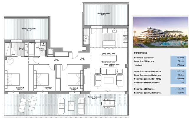 3 soverom Penthouse til salgs i Málaga by med svømmebasseng garasje - € 1 850 000 (Ref: 9828017)