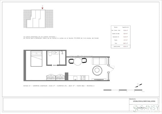 1 chambre Appartement à vendre à Portichol - Balcón al Mar, Javea / Xàbia - 179 000 € (Ref: 8938399)