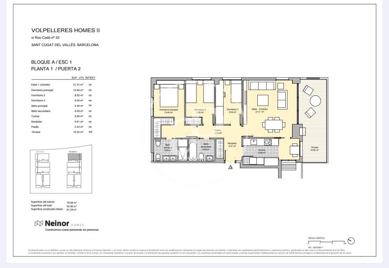 Apartamento de 3 habitaciones en Sant Cugat del Vallès en venta con piscina garaje - 650.000 € (Ref: 10009115)