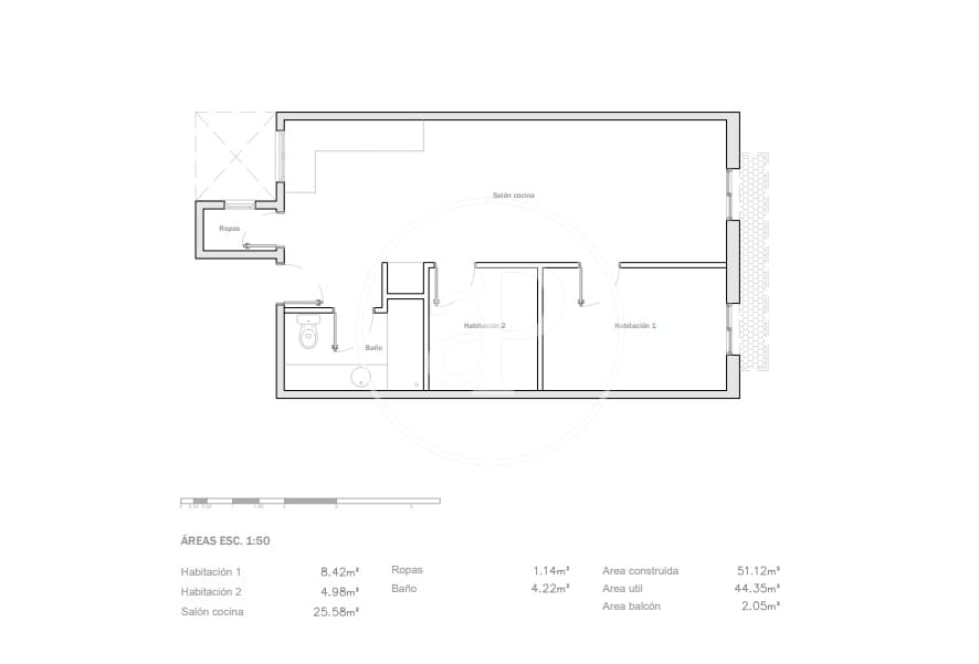 Apartamento de 2 habitaciones en Barcelona ciudad en venta - 345.000 € (Ref: 10041153)