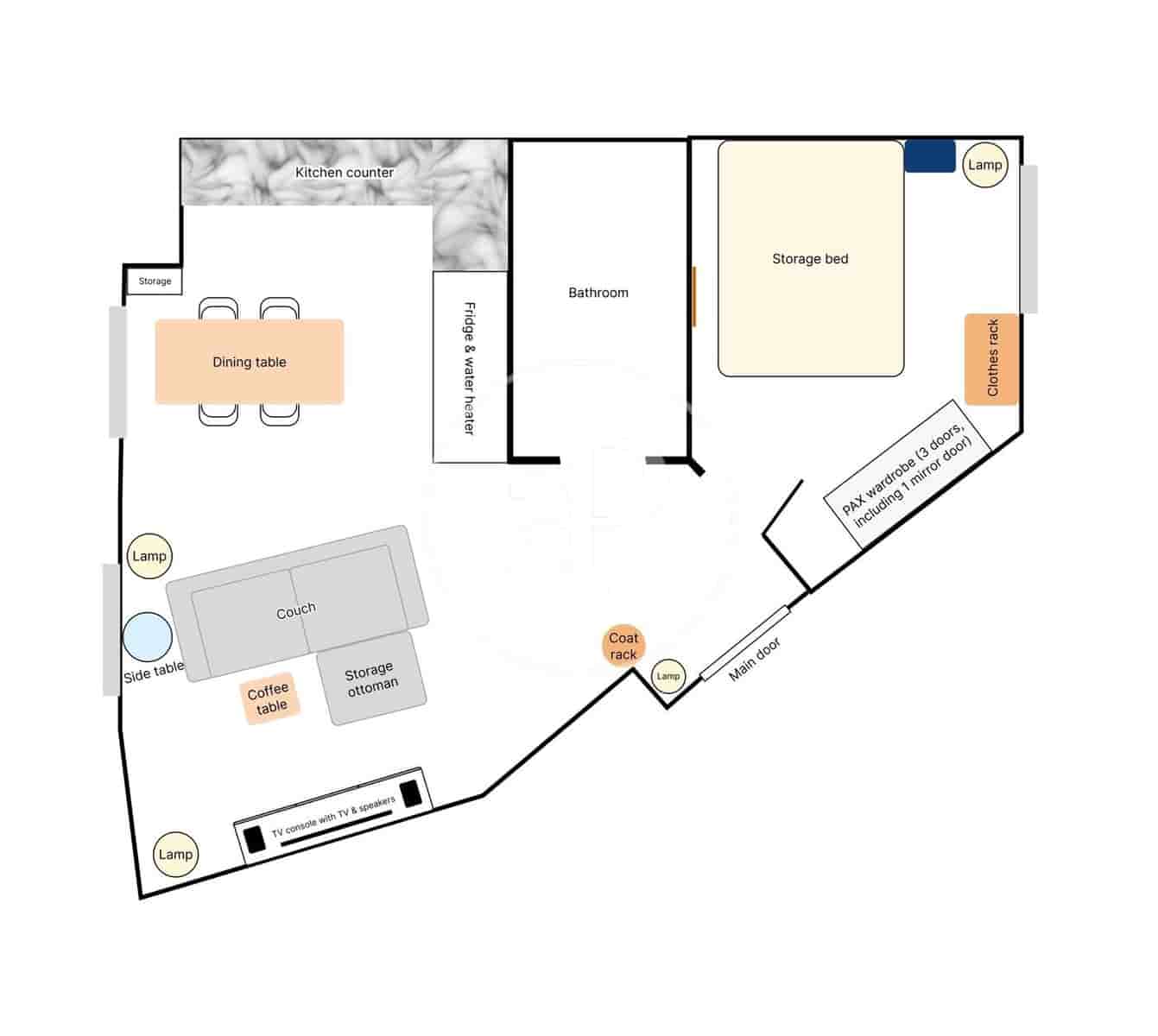 1 Zimmer Apartment zu vermieten in Barcelona Stadt - 1.672 € (Ref: 10089551)