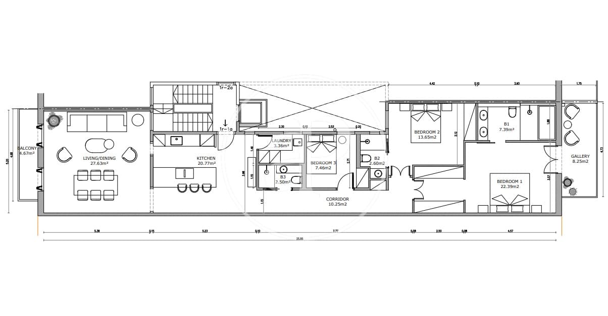 3 Zimmer Apartment zu verkaufen in Barcelona Stadt - 1.320.000 € (Ref: 8772850)