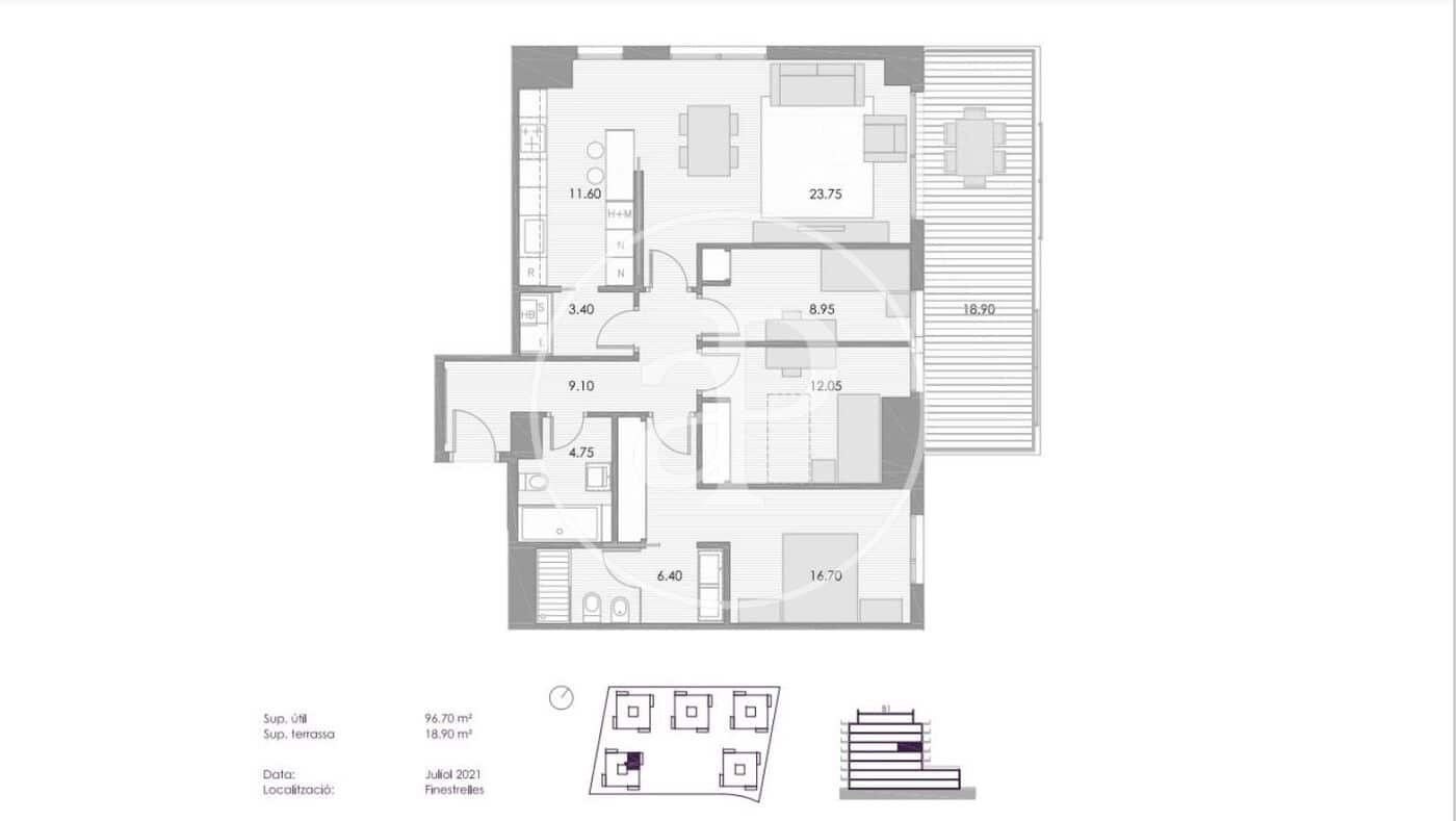 3 soveværelse Lejlighed til salg i Esplugues de Llobregat med swimmingpool - € 1.350.000 (Ref: 8855039)