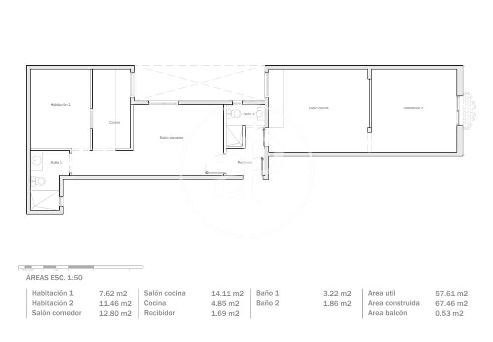 2 soverom Leilighet til salgs i Barcelona by - € 375 000 (Ref: 9014682)