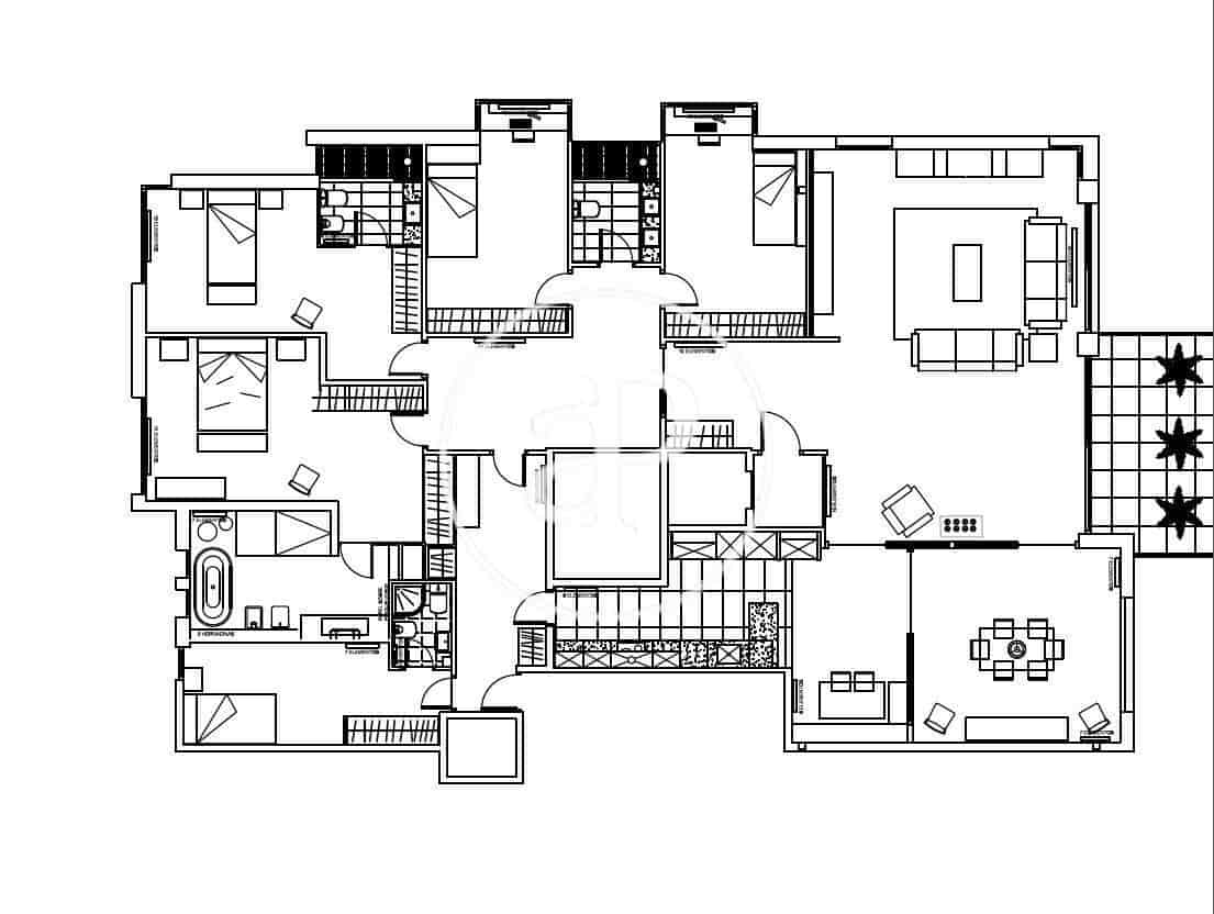 5 soverom Leilighet til leie i Barcelona by med garasje - € 7 500 (Ref: 9099324)