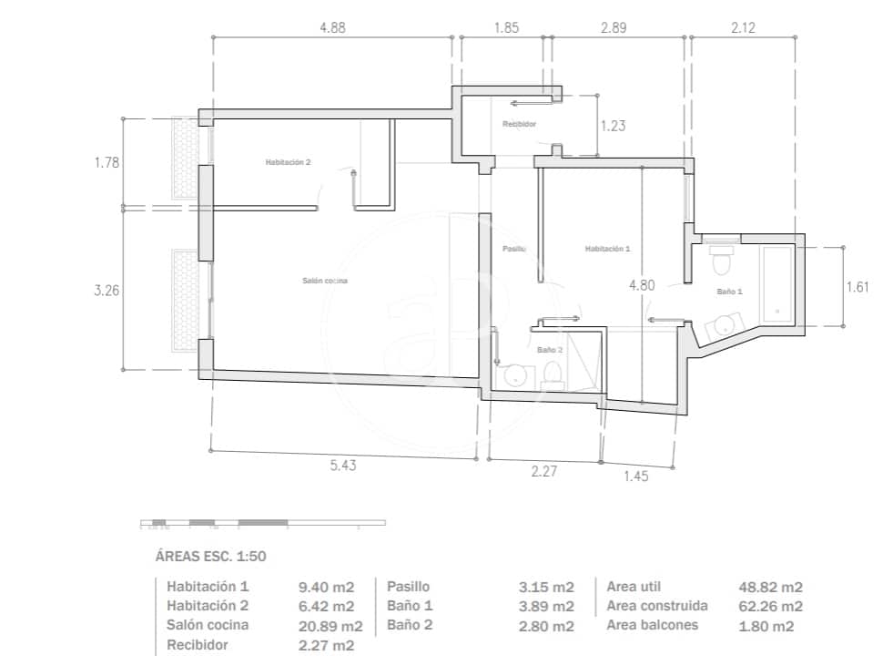 2 chambre Appartement à vendre à Barcelone ville - 570 000 € (Ref: 9171755)