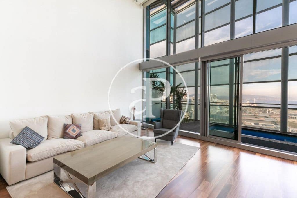 3 soveværelse Penthouse til leje i Barcelona by med swimmingpool - € 5.700 (Ref: 9252411)