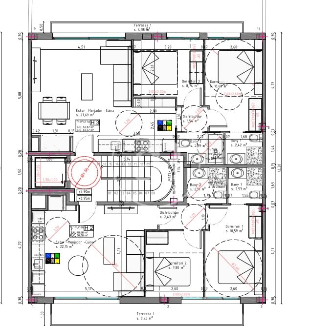 Appartement de 2 chambres à louer à Barcelone ville - 2 250 € (Ref: 9406825)