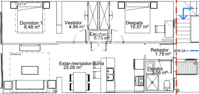 2 soveværelse Lejlighed til salg i El Poble Sec, Barcelona by - € 230.000 (Ref: 9456233)