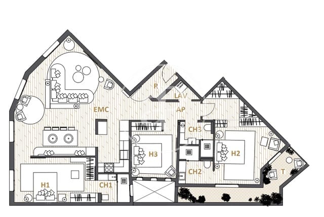 3 sovrum Lägenhet till salu i L'Antiga Esquerra de L'Eixample, Barcelona stad - 1 310 000 € (Ref: 9502345)