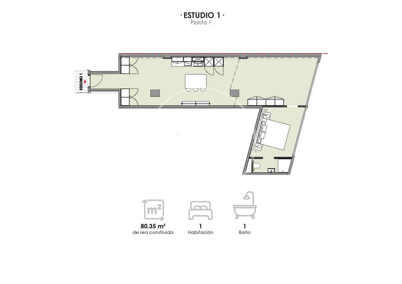 1 slaapkamer Appartement te koop in Barcelona stad - € 361.575 (Ref: 9533712)