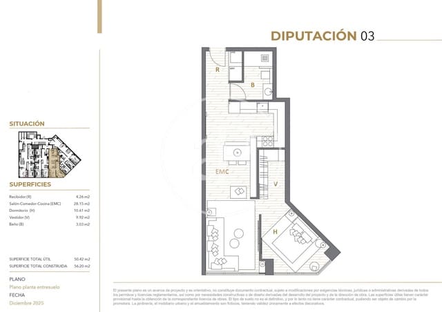 1 sypialnia Apartament na sprzedaż w El Fort Pienc, Miasto Barcelona - 410 000 € (Ref: 9565228)