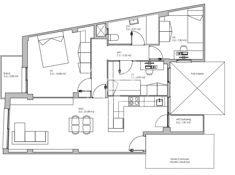 3 soveværelse Lejlighed til salg i Barcelona by - € 446.000 (Ref: 9574622)