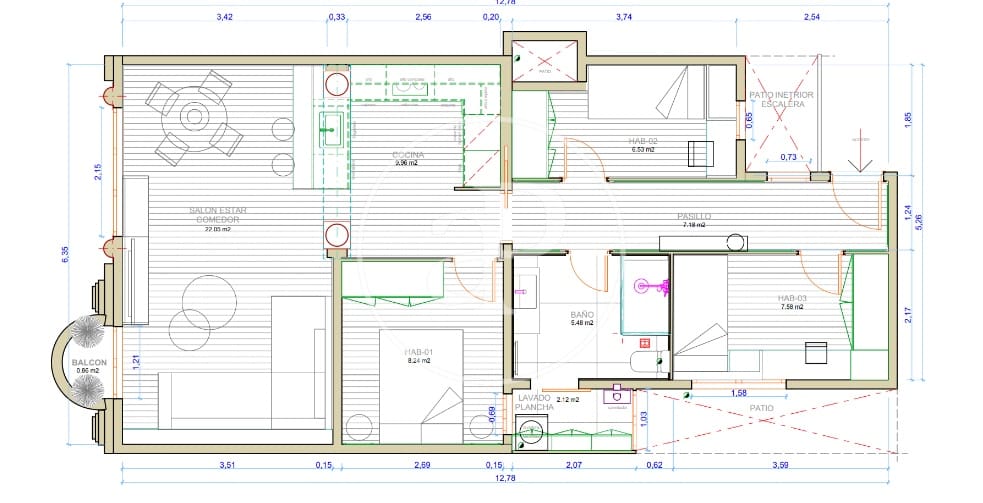 Apartamento de 3 habitaciones en Barcelona ciudad en venta - 640.000 € (Ref: 9611517)