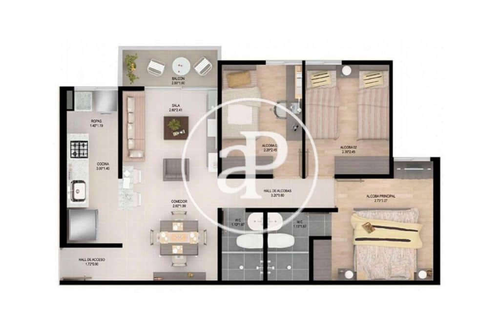 3 makuuhuone Huoneisto vuokrattavana paikassa Barcelona kaupunki - 4 100 € (Ref: 9637539)