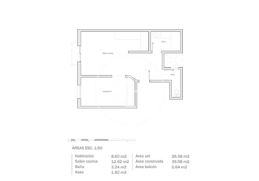 1 soverom Leilighet til salgs i Barcelona by - € 215 000 (Ref: 9651941)