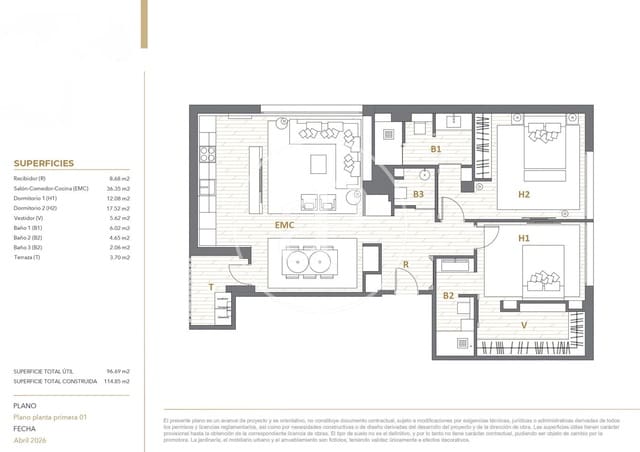 2 chambre Appartement à vendre à El Camp d'en Grassot i Gràcia Nova, Barcelone ville - 630 000 € (Ref: 9778101)