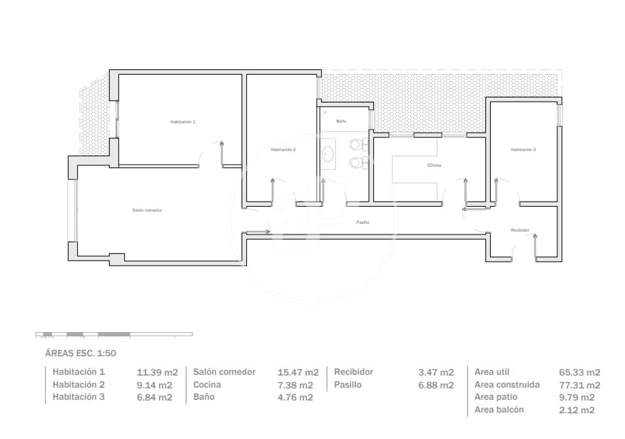 3 Zimmer Apartment zu verkaufen in Barcelona Stadt - 480.000 € (Ref: 9851745)