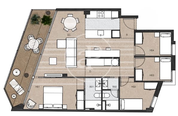 4 sovrum Lägenhet att hyra i Sant Cugat del Valles med garage - 3 100 € (Ref: 9868574)