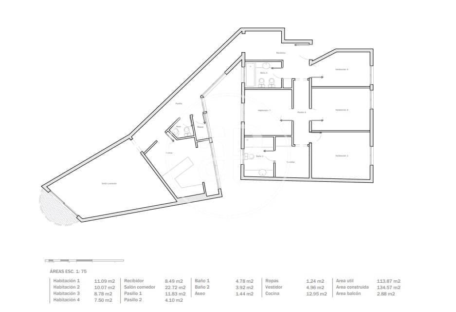4 bedroom Apartment for sale in Barcelona city - € 990,000 (Ref: 9884795)