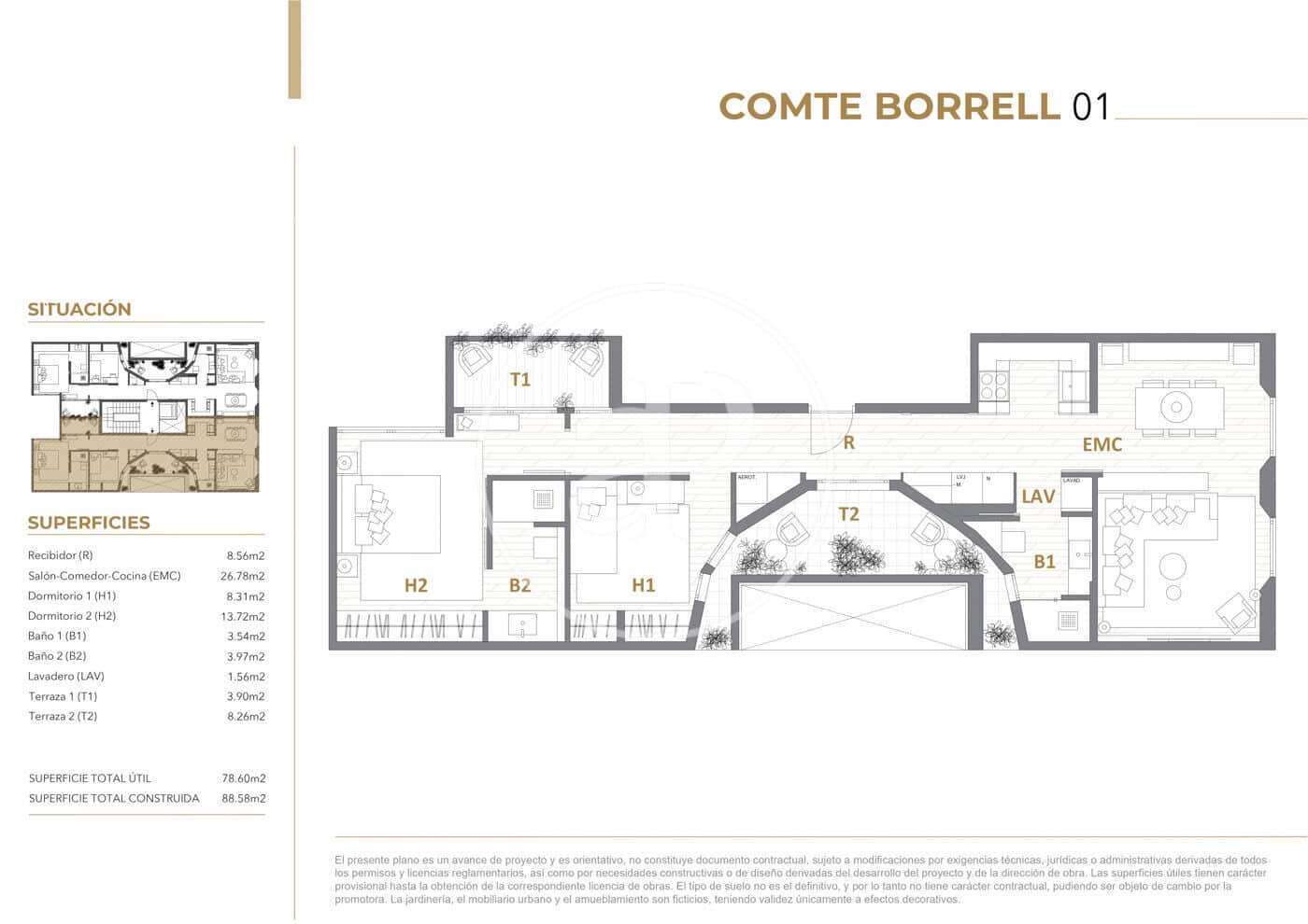 2 quarto Apartamento para venda em Barcelona cidade - 760 000 € (Ref: 9929372)