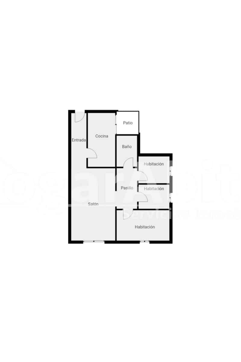 Piso de 3 habitaciones en Gandia en venta - 159.000 € (Ref: 10003751)