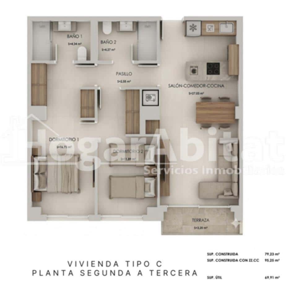2 bedroom Flat for sale in La Vall d'Uixo with garage - € 189,000 (Ref: 10115709)
