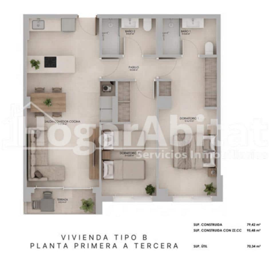 2 bedroom Flat for sale in La Vall d'Uixo with garage - € 189,000 (Ref: 10115709)