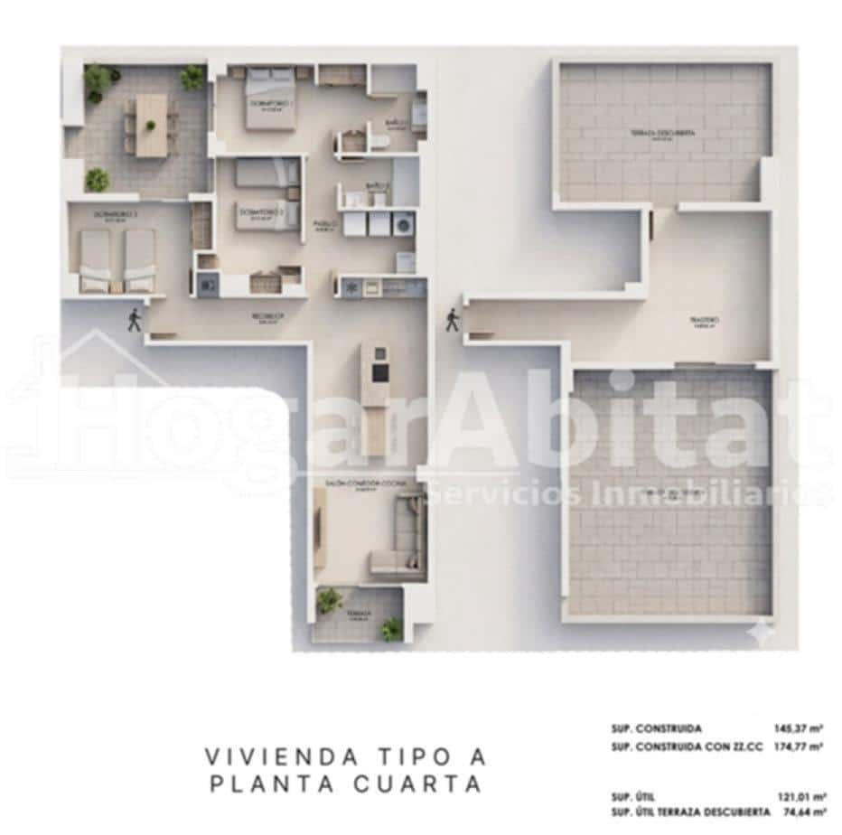 3 bedroom Flat for sale in La Vall d'Uixo with garage - € 239,000 (Ref: 10115710)