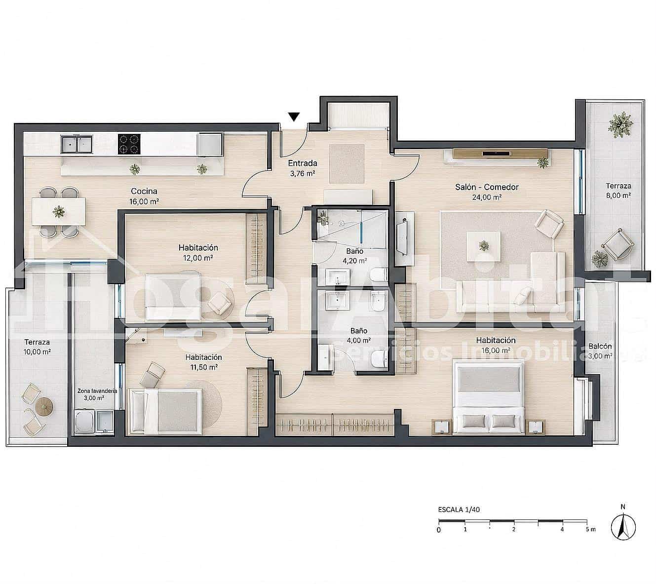3 bedroom Flat for sale in Tavernes de la Valldigna with pool garage - € 220,000 (Ref: 10165115)